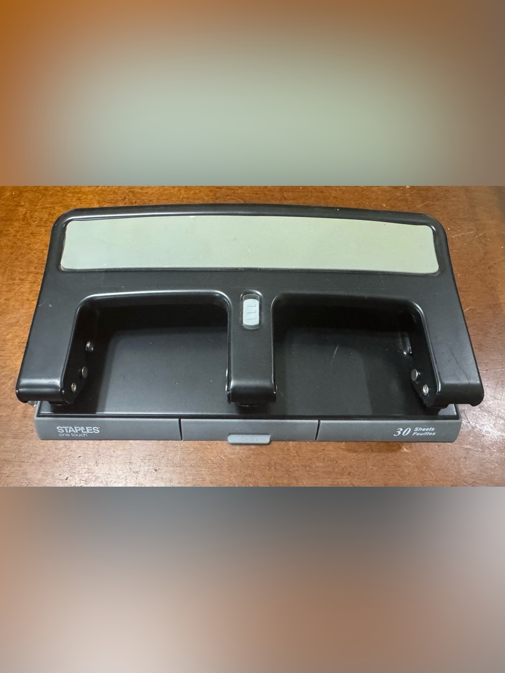 Staples Black 30-Sheet Heavy Duty Hole Punch